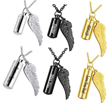 Cremation Urn Cylinder Vial Keepsake Necklace - Abrahamallen