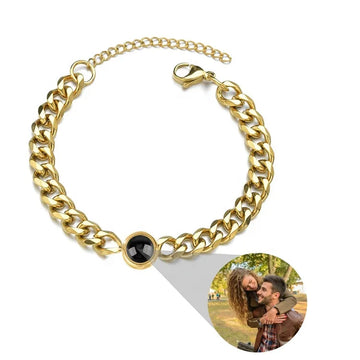 Personalized Photo Projection Bracelet Cuban Chain Bracelet - Abrahamallen