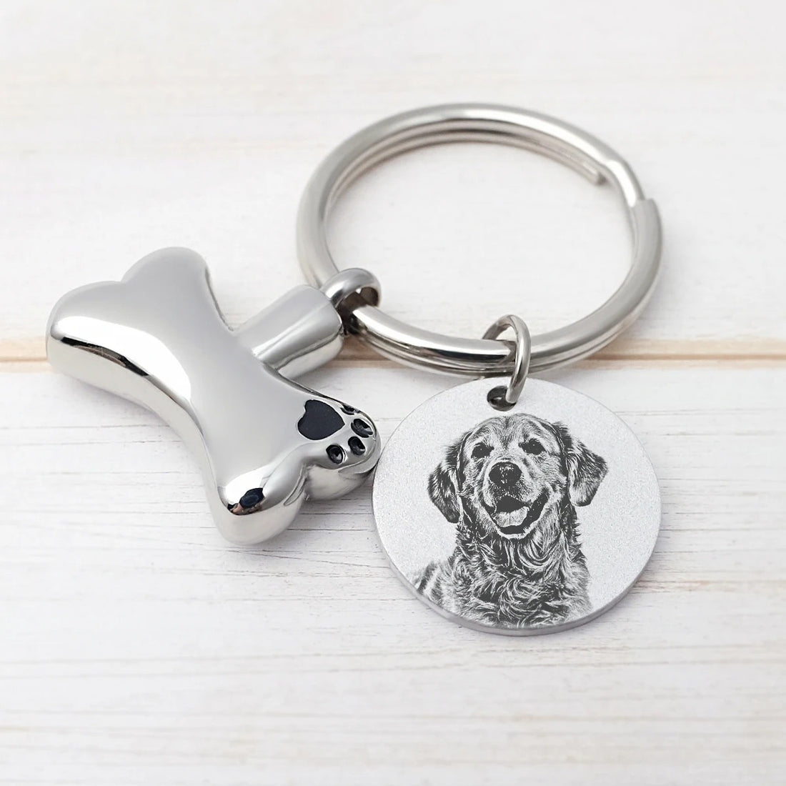 Personalized Engraved Picture and Urn Keychain - Abrahamallen