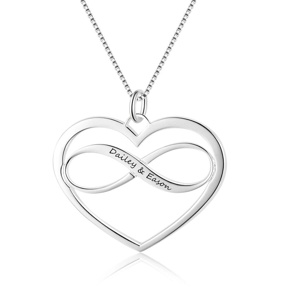 Personaliized Heart Initials Pendant Necklace - Abrahamallen