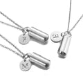 Cremation Urn Cylinder Vial Initial Keepsake Necklace - Abrahamallen