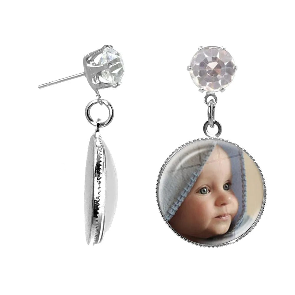 Personalized Photo Glass Dome Earrings - Abrahamallen