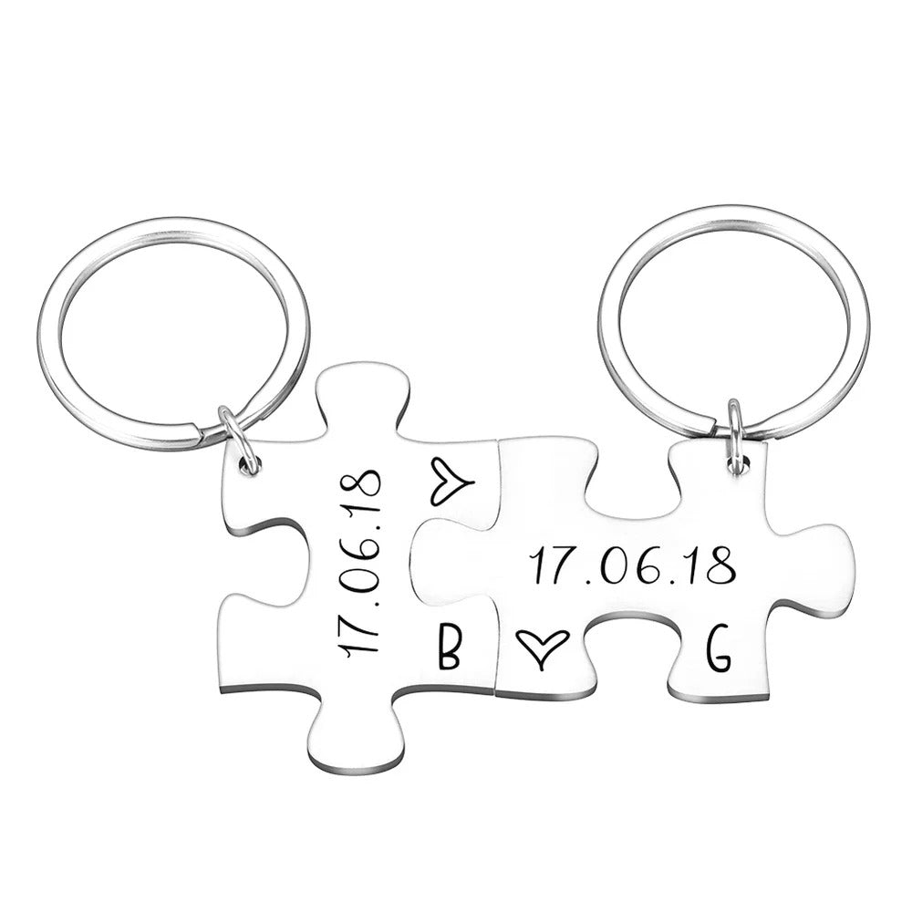 Personalized Couple's Engraved Anniversary's Keychains - Abrahamallen