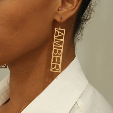 Personalized Large Name Earrings - Abrahamallen