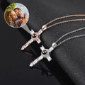 Projection Personalized Photo Cross Pendant Necklace - Abrahamallen