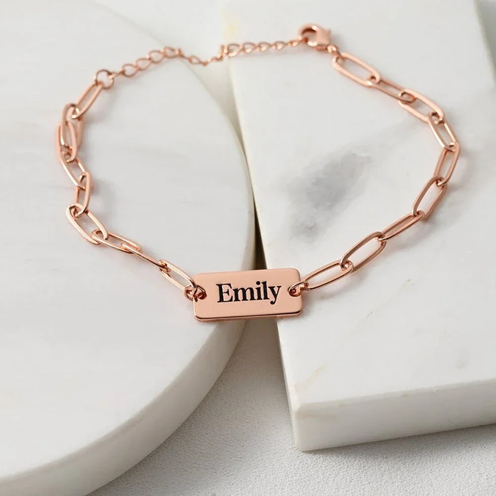 Personalized Engraveable Chain Bracelet - Abrahamallen