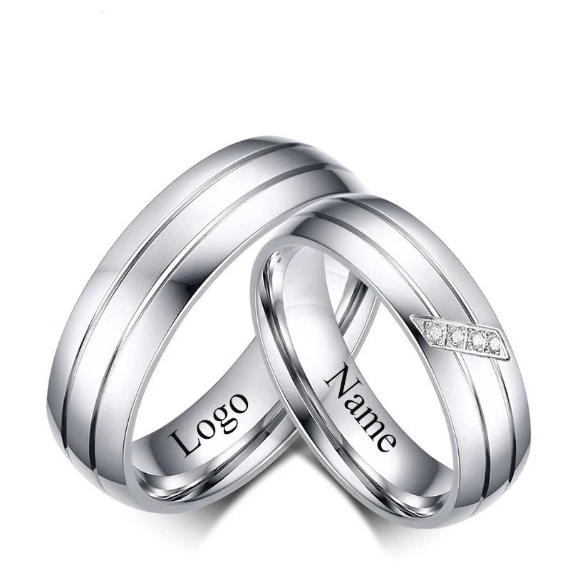 Personalized Inscription Couple's Rings - Abrahamallen