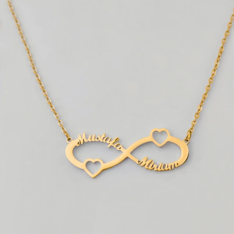 Personalized Infinity Heart Multiple Name Pendant Necklace - Abrahamallen