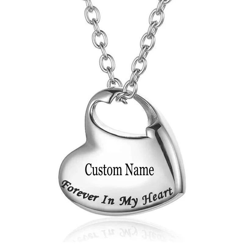 Personalized Cremation Urn Heart Locket Keepsake Necklace - Abrahamallen