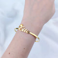 Personalized Crown and Name Cuff Bangle - Abrahamallen