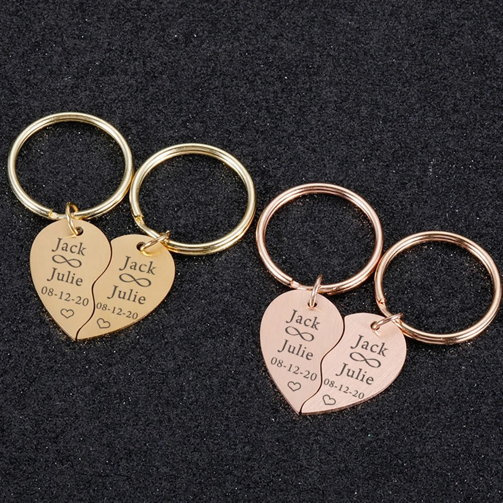 Personalized Engraved Couple's  Keychain - Abrahamallen