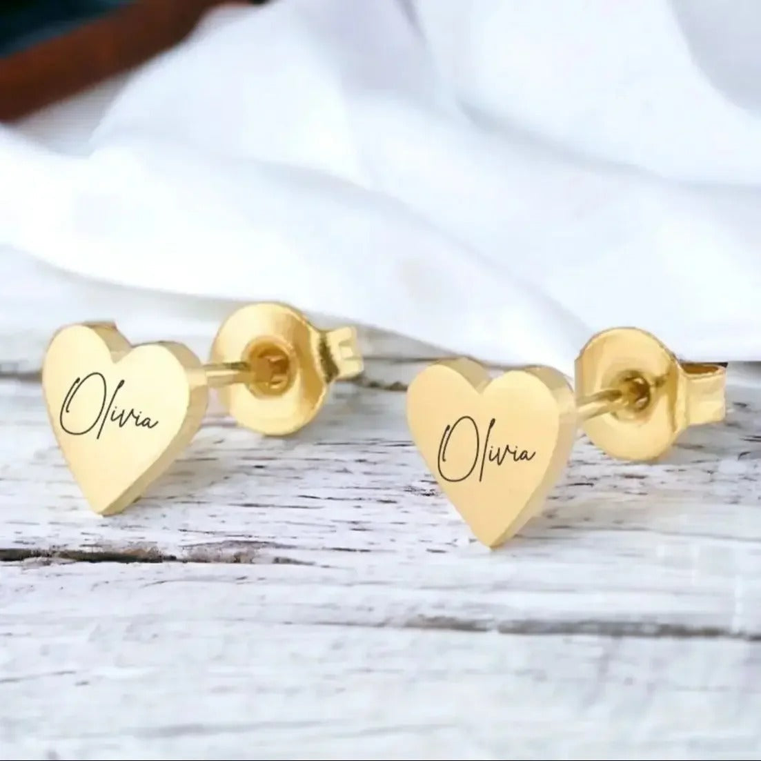 Personalized Nameplate Handwritten Stud Earrings - Abrahamallen