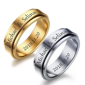 Personalized Inscription Couple's Rings - Abrahamallen