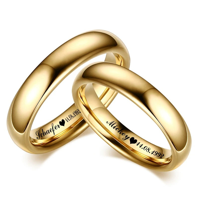 Personalized Inscription Couple's Rings - Abrahamallen