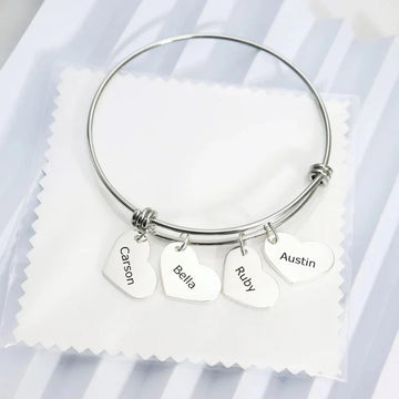 Personalized Engraveable Multi-Name Bangle - Abrahamallen