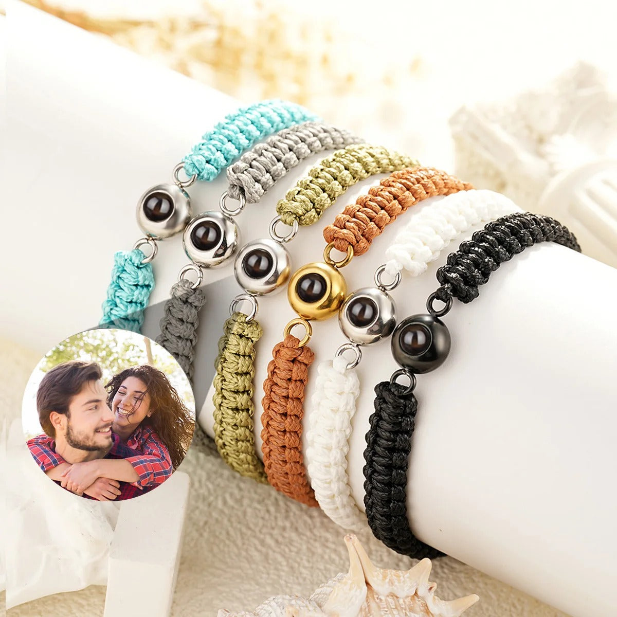 Customized Photo Projection Threaded Bracelet - Abrahamallen