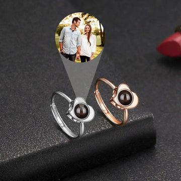 Personalized Photo Projection 925 Sterling Silver Ring - Abrahamallen