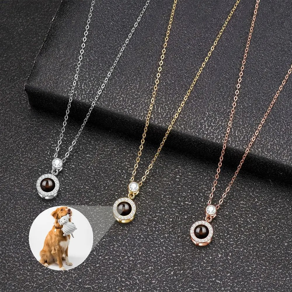 Projection Personalized Dainty Photo Pendant Necklace - Abrahamallen