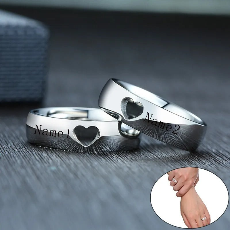 Personalized Inscription Couple's Rings - Abrahamallen