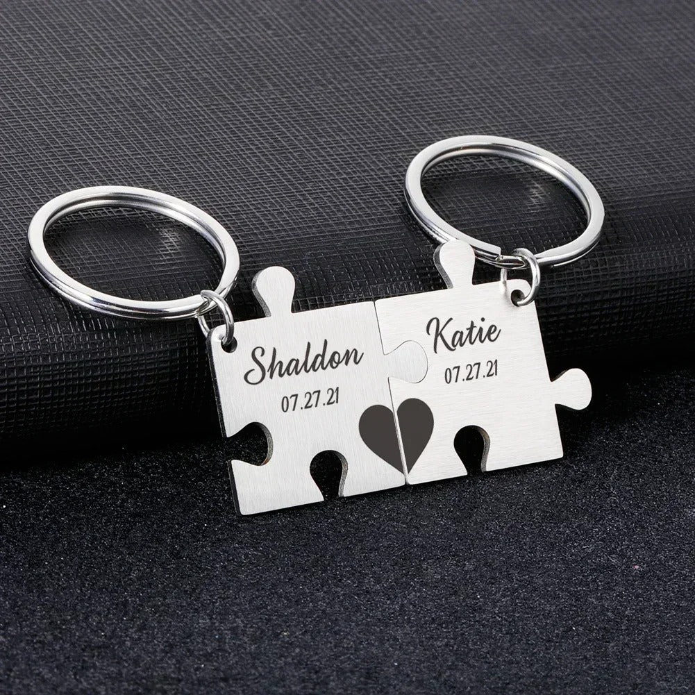 Personalized Couple's Engraved Anniversary's Keychains - Abrahamallen