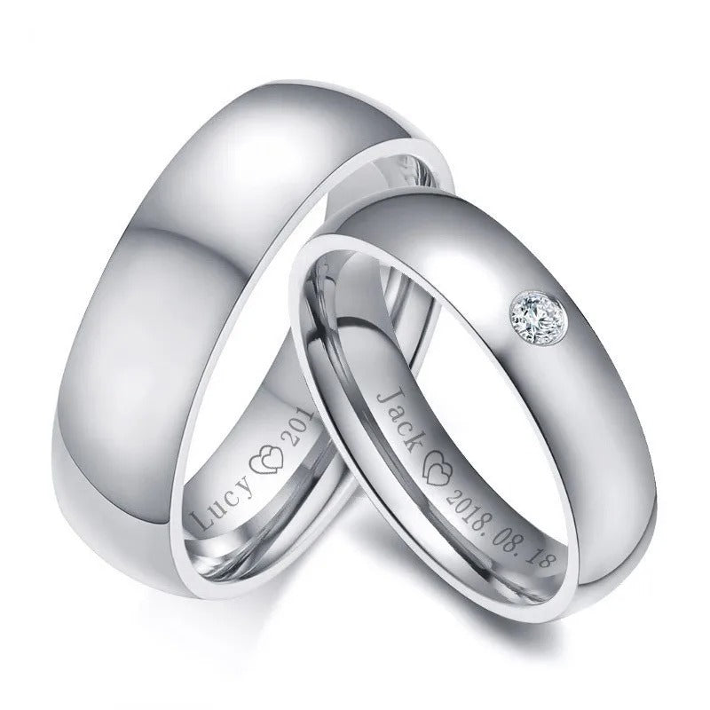 Personalized Inscription Couple's Rings - Abrahamallen