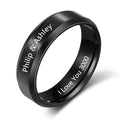 Personalized Inscription Couple's Black Rings - Abrahamallen