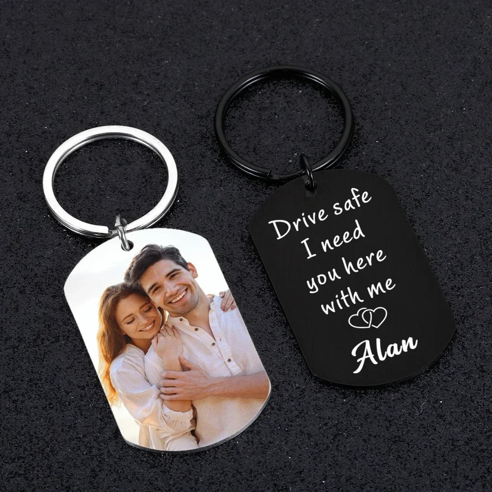 Personalized Photo Inscription and Message Keychains - Abrahamallen