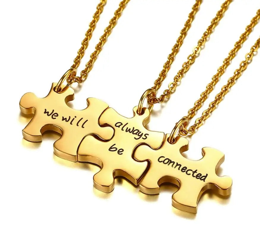 Personalized 2-3 Puzzle Message Engraveable Necklace - Abrahamallen