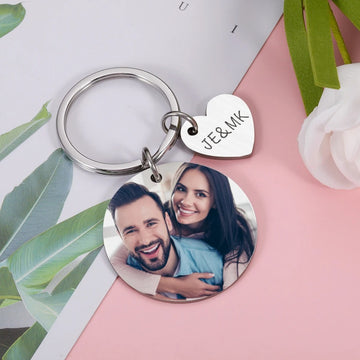 Personalized Photo Engraved Date Keychain - Abrahamallen