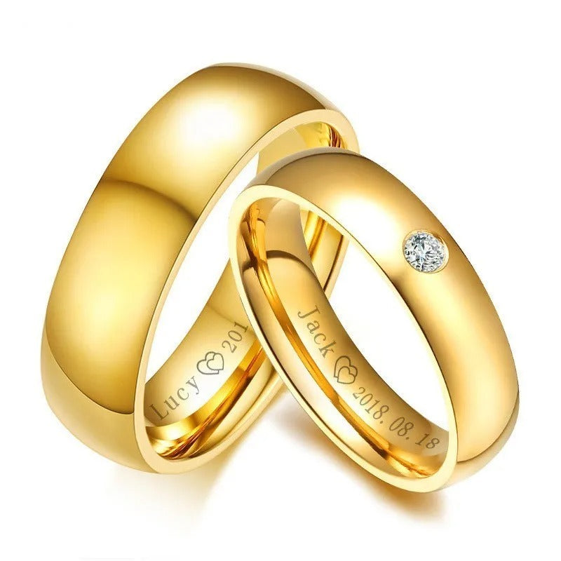 Personalized Inscription Couple's Rings - Abrahamallen