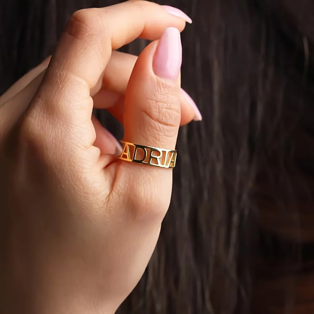 Personalized Name Adjustable Ring - Abrahamallen