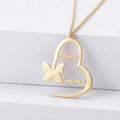 Customised Double Name Couple's Butterfly Pendant Necklace - Abrahamallen