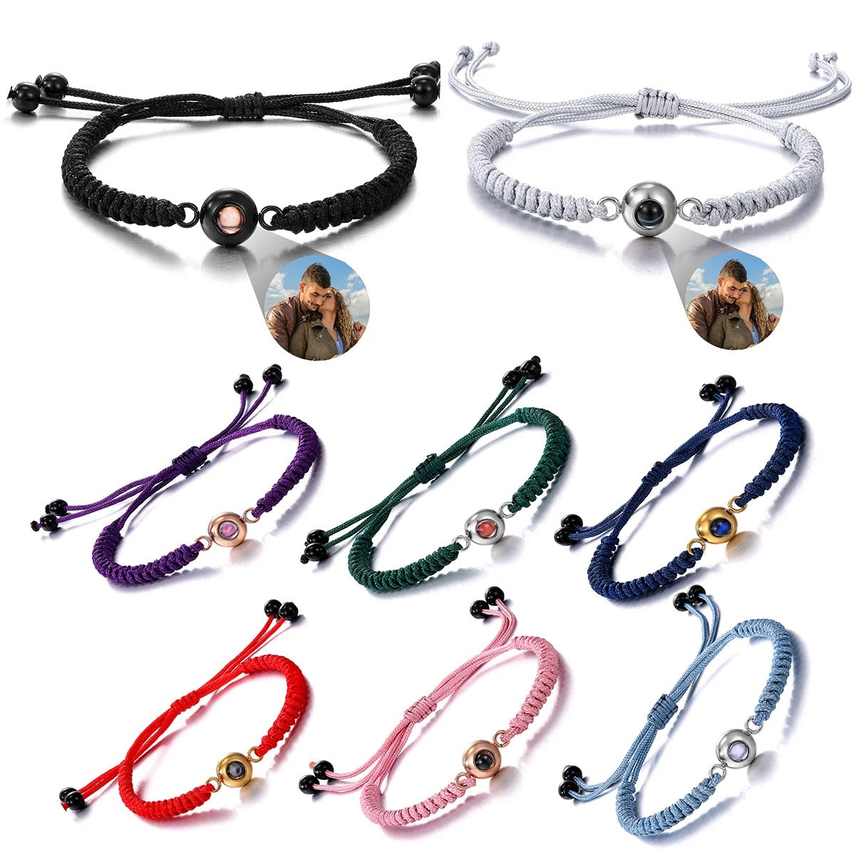 Customized Photo Projection Threaded Bracelet - Abrahamallen