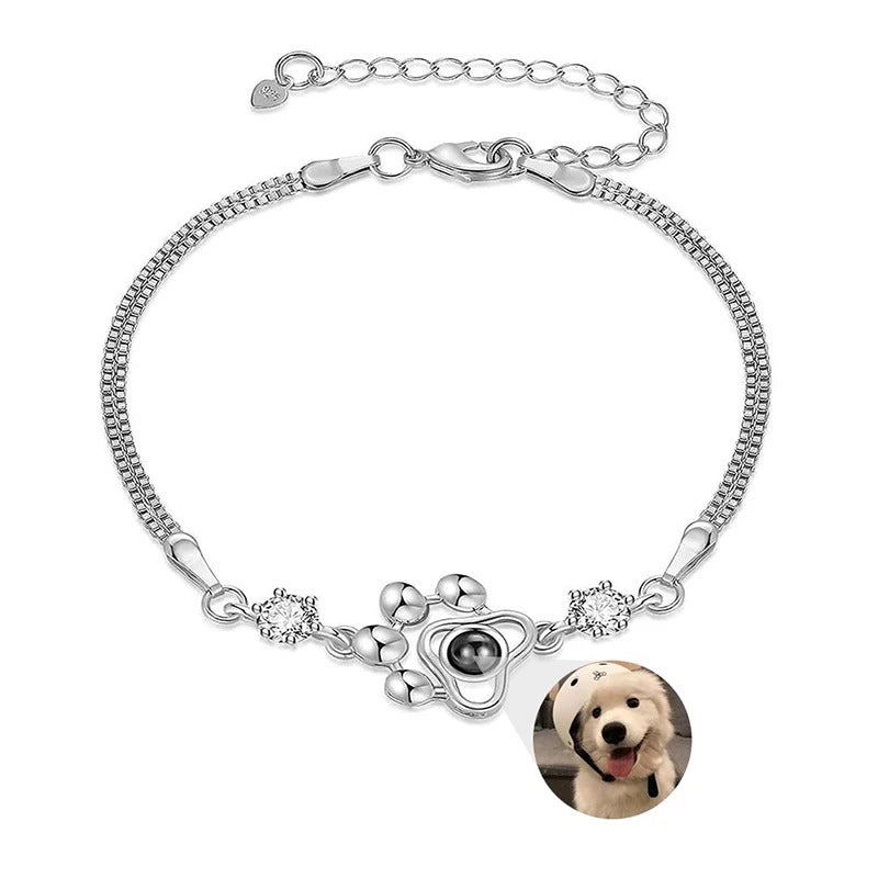 Personalized Dog Paw Photo Projection Chain Bracelet - Abrahamallen