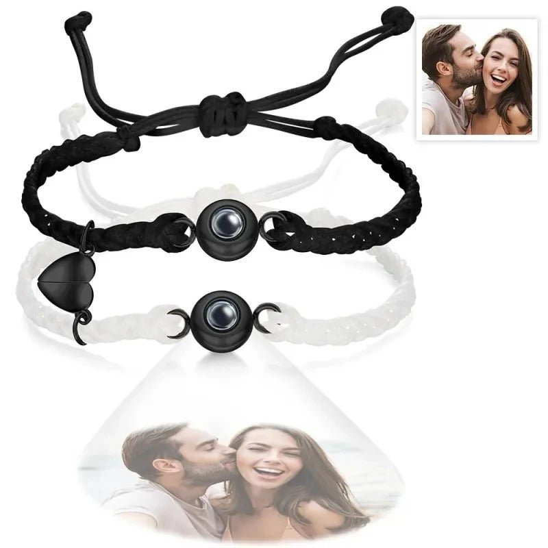 Customized Couple's Photo Projection Braided Bracelet - Abrahamallen