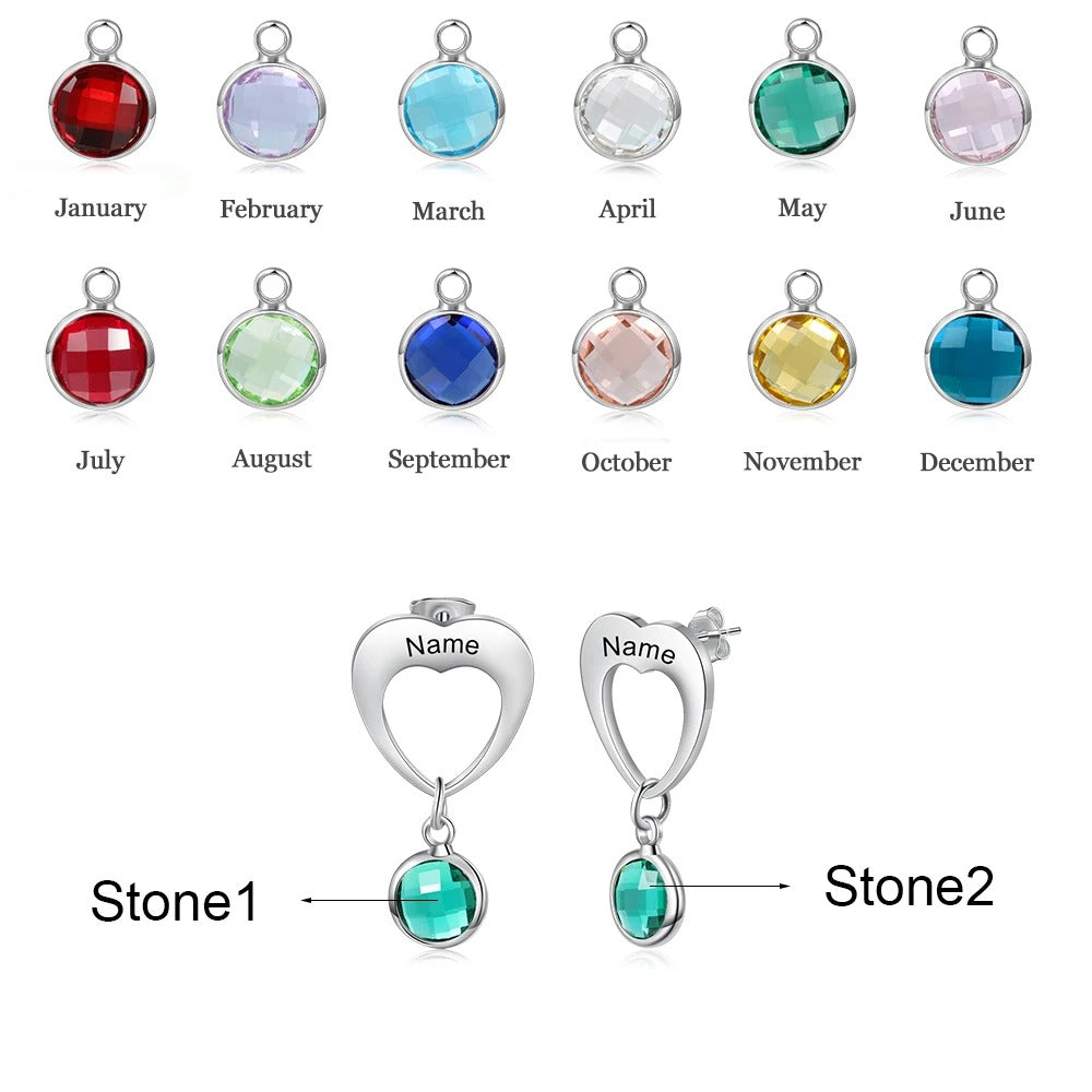 Personalizd Birthstone Earrings - Abrahamallen