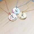 Personalized Initials and Dates Pendant Necklace - Abrahamallen