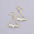 Personalized Dangling Name Earrings - Abrahamallen