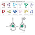 Personalizd Tilted Heart Birthstone Earrings - Abrahamallen