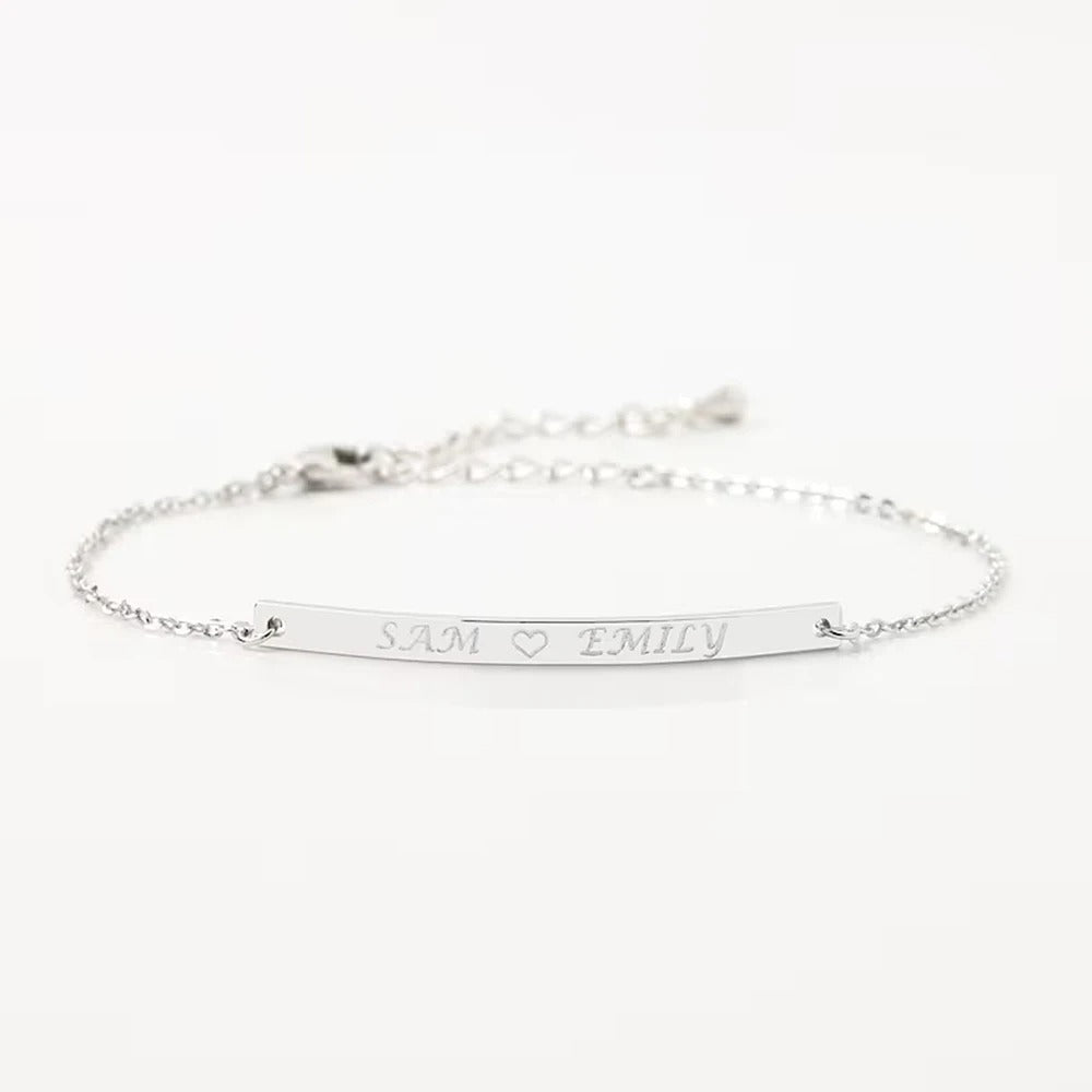 Personalized Messageplate Dainty Bracelet - Abrahamallen