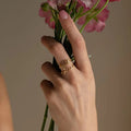 Personalized Name and Birthflower Ring - Abrahamallen