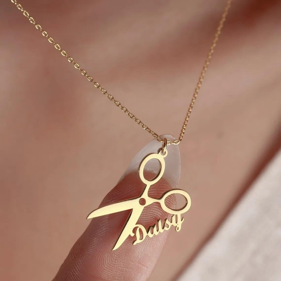 Customized Scissors Name Pendant Necklace - Abrahamallen