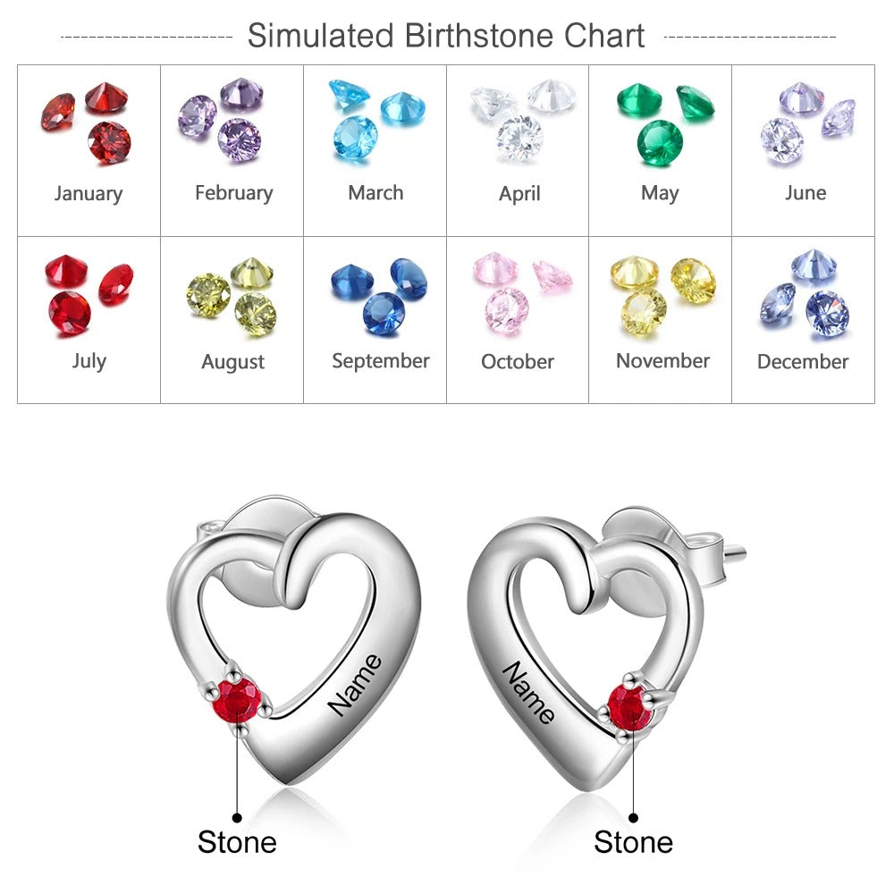 Personalized Stud Birthstone Earrings - Abrahamallen