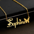 Personalized Name Butterfly Pendant Necklace - Abrahamallen