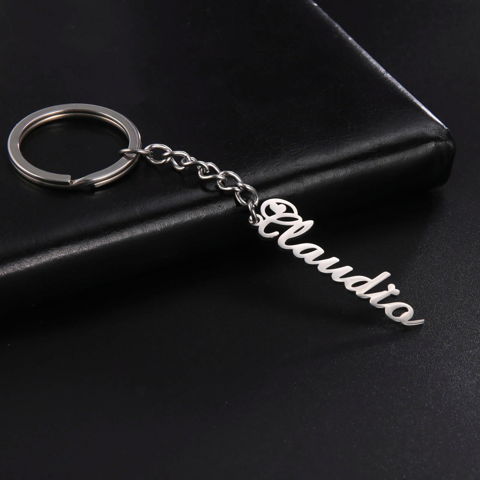 Personalized Engraved Nameplate  Keychain - Abrahamallen