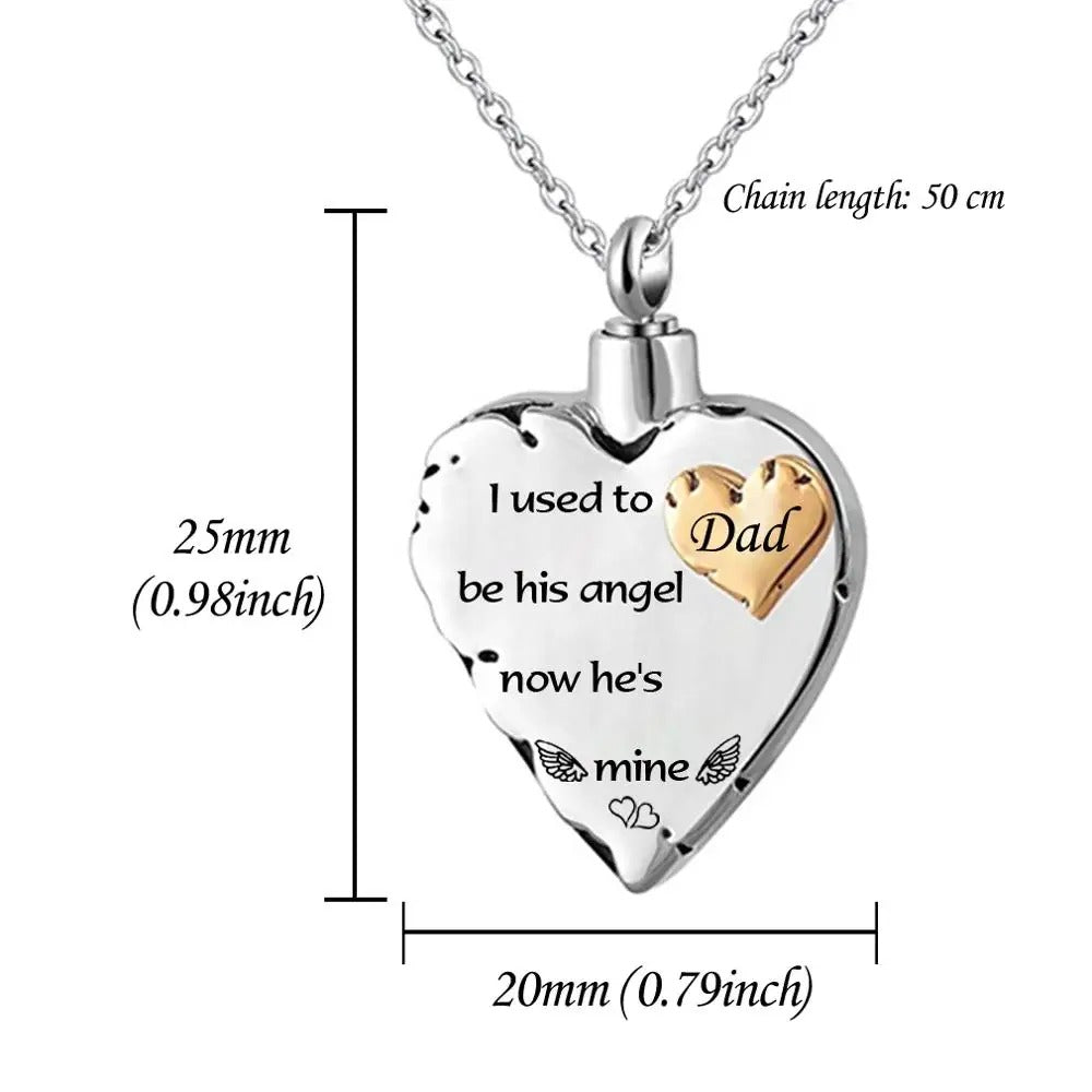 Personalized Cremation Urn with Birthstone and Angel Wing Pendants Necklace - Abrahamallen