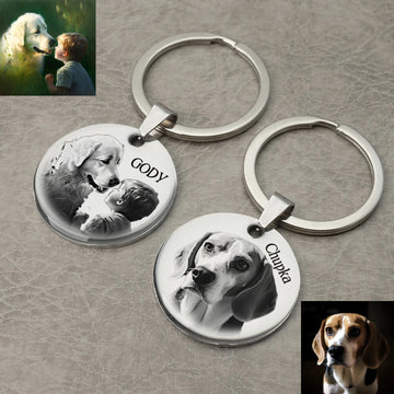 Personalized Engraved Photo and Message Keychain - Abrahamallen