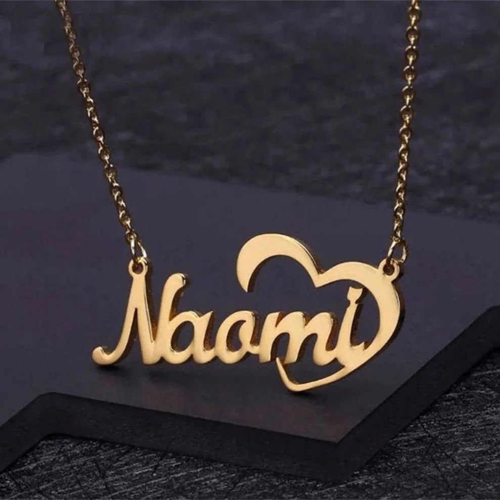 Personalized Name Heart Pendant Necklace - Abrahamallen