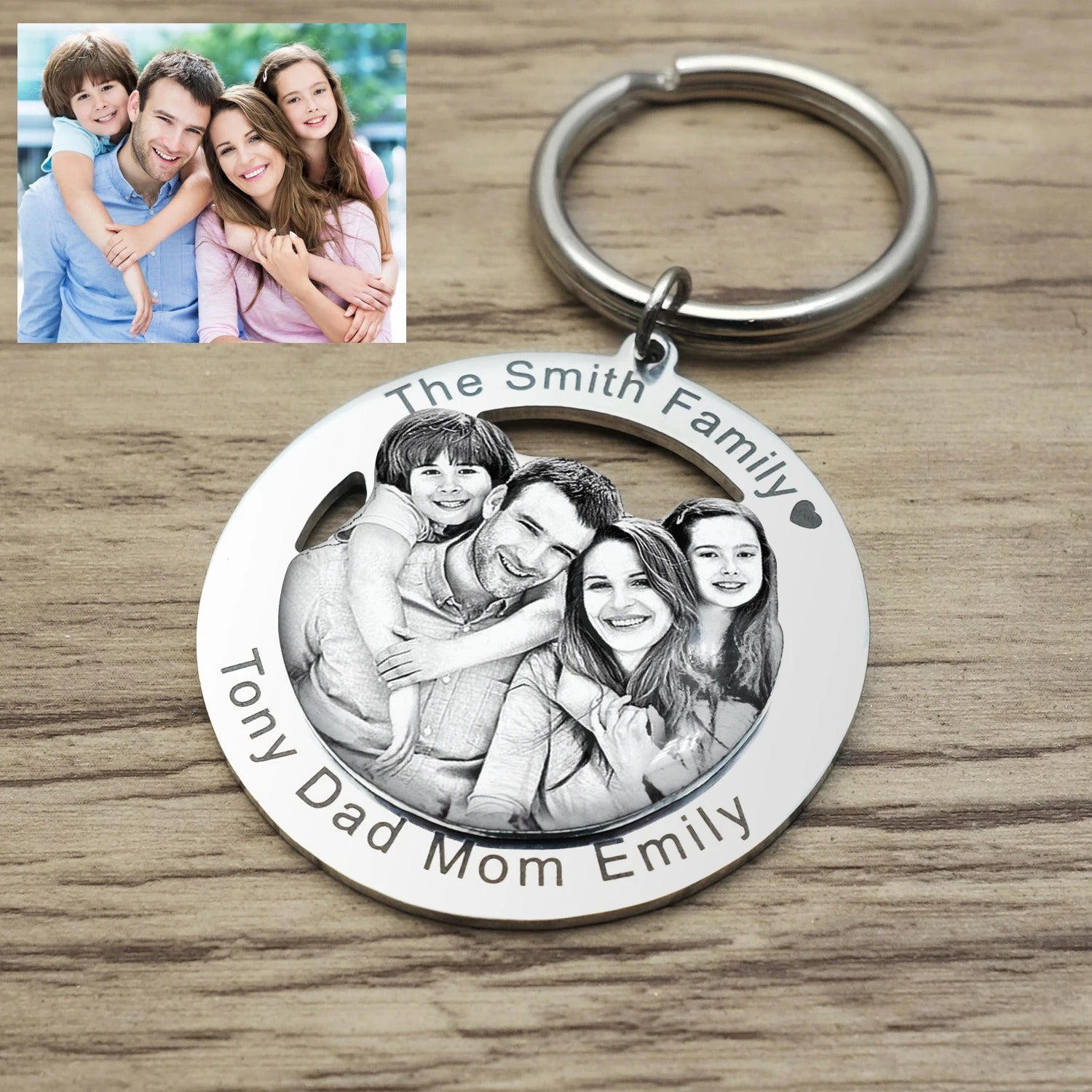 Personalized Hollowed Photo Keychain - Abrahamallen