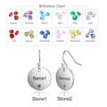 Personalizd Birthstone Dangling Earrings - Abrahamallen